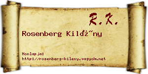 Rosenberg Kilény névjegykártya